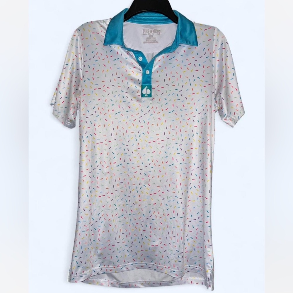 Men's Multicolor Sprinkles Patterned Golf Shirt